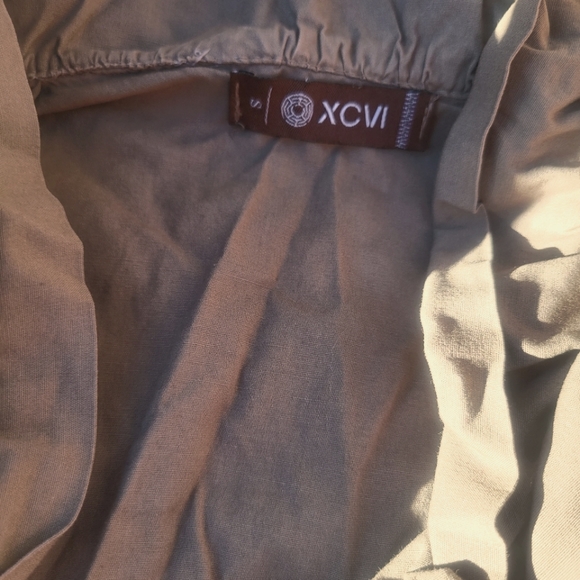 Whimsie Khaki Green Ruffled Fitted Jacket - Picture 2 of 4